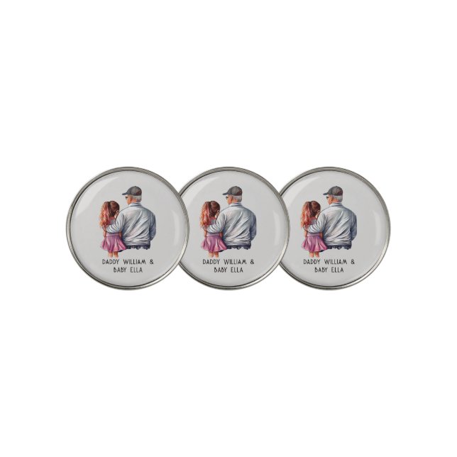 Personalized Dad and Daughter Golf Ball Marker (3 Up)