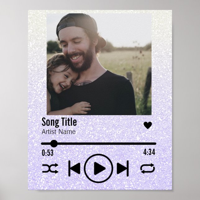 Personalized Dad and Daughter Photo Song Playlist Poster (Front)