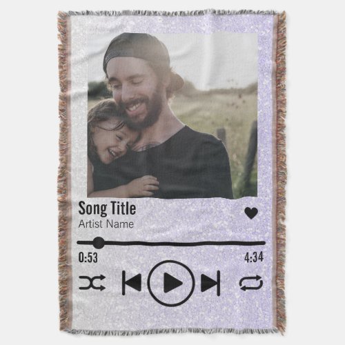 Personalized Dad and Daughter Photo Song Playlist Throw Blanket