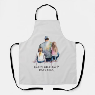 Personalized Dad and Daughters (9) Apron