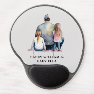 Personalized Dad and Daughters (9) Gel Mouse Pad