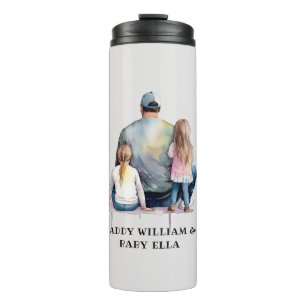 Personalized Dad and Daughters (9) Thermal Tumbler