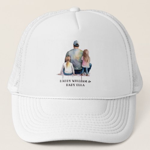 Personalized Dad and Daughters 9 Trucker Hat