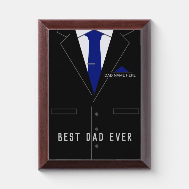 Personalized Dad Award Plaque Gift - Best DAD Ever (Vertical)