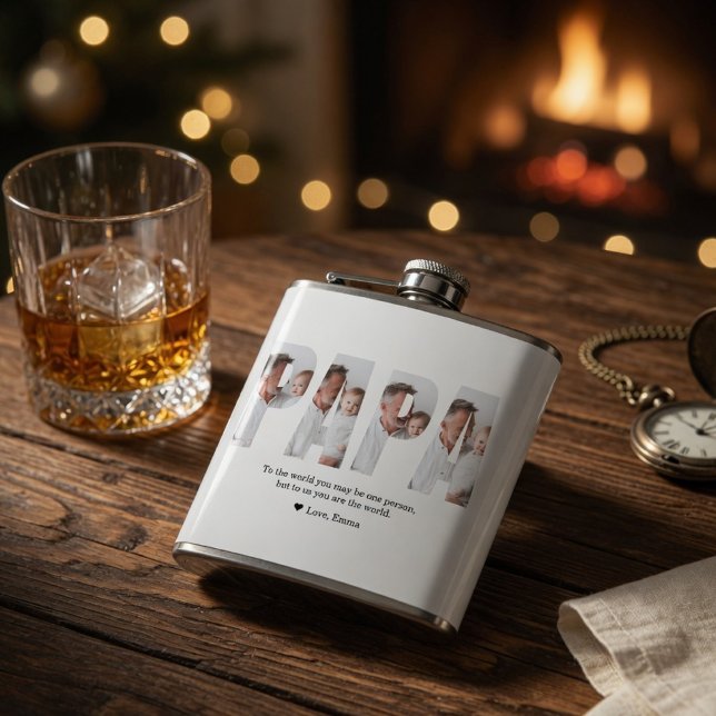 Personalized Dad | Best Dad Ever Custom Photo Flask (Creator Uploaded)