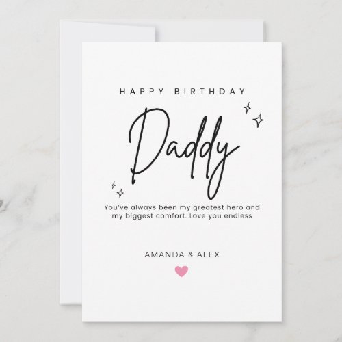 Personalized Dad Birthday Card Simple Minimalist