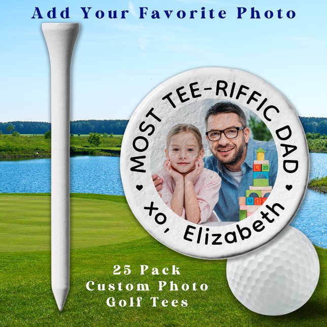 Personalized DAD Birthday Fathers Day Custom Photo Golf Tees (Creator Uploaded)