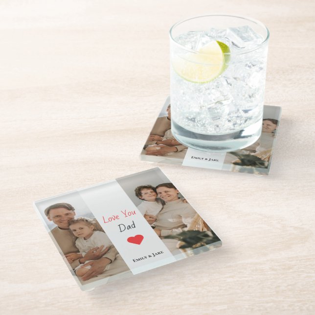 Personalized Dad Coaster | Father's Day Gift (Angled)