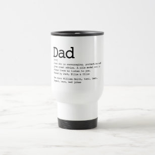 Personalized Dad Definition Black And White Travel Mug