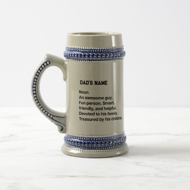 Personalized Dad Definition Custom Beer Stein (Left)