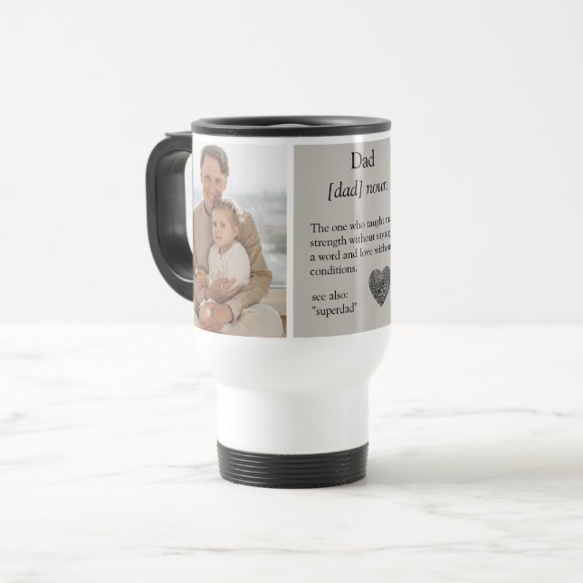 Personalized Dad Definition Photos Travel Mug (Front Left)