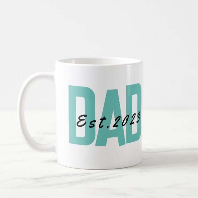 Personalized Dad Est 2023 Fathers Day Coffee Mug (Left)
