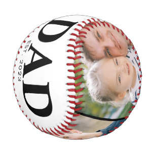 Personalized Dad Est Year 3 Photo Fathers Day Baseball