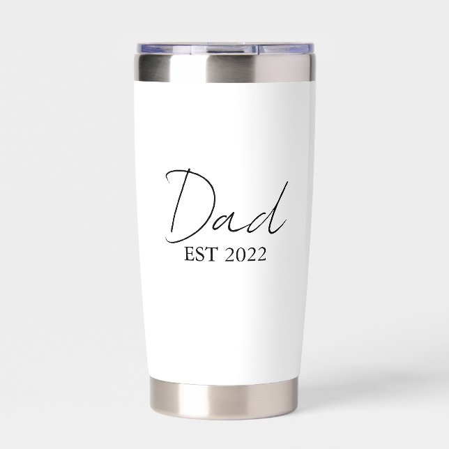 Personalized Dad EST. Year Water Bottle Insulated Tumbler (Front)