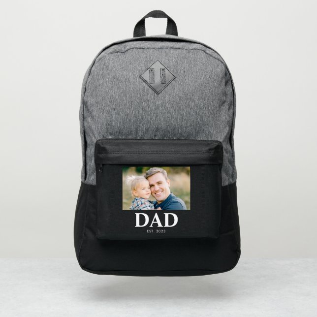Personalized Dad Established Year Photo Port Authority® Backpack (Front)