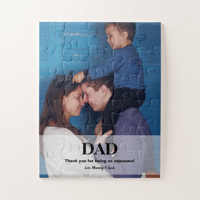 Personalized Dad Family Photo Custom Jigsaw Puzzle (Vertical)