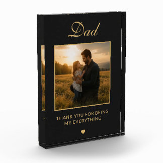 Personalized Dad Father's Day Memory Photo Album Block