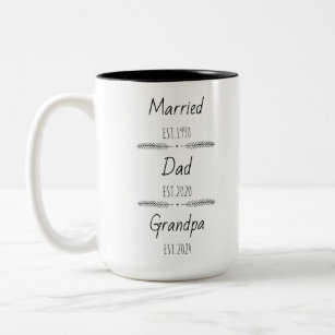 Personalized Dad Grandpa Est Custom Year Two-Tone Coffee Mug