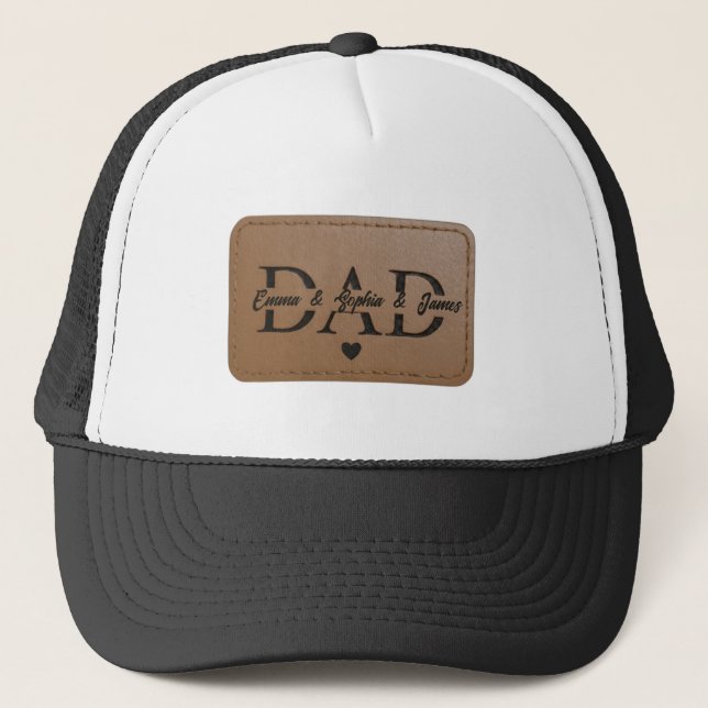 Personalized Dad Hat with Custom Kids' Names (Front)