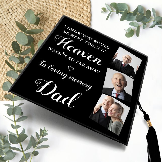Personalized Dad In Loving Memory Photo Collage Graduation Cap Topper (Creator Uploaded)