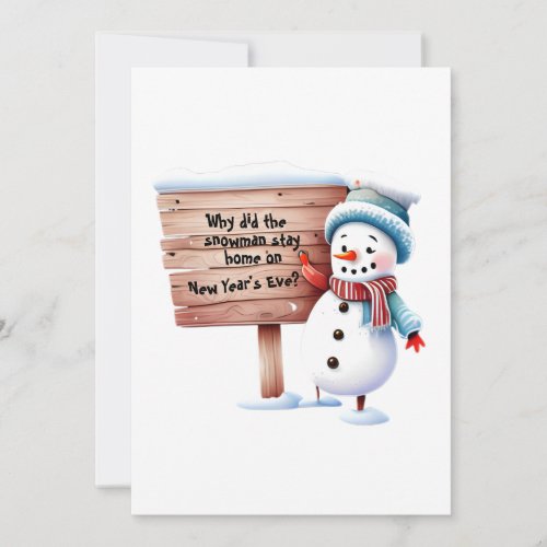Personalized Dad Joke Fun Snowman New Year Card