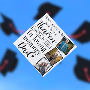 Personalized Dad Memorial Photo Collage Graduation Cap Topper