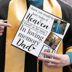 Personalized Dad Memorial Photo Collage Graduation Cap Topper