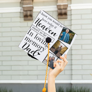 Personalized Dad Memorial Photo Collage Graduation Cap Topper