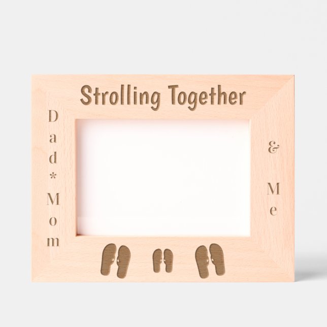 Personalized Dad, Mom, and Me Flip Flop Strolling Engraved Frames (Front)