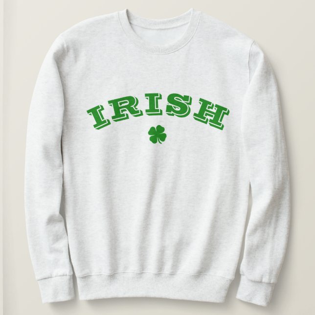 Personalized Dad Mom Irish Green Shamrock Sweatshirt (Design Front)