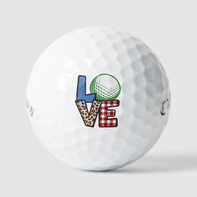 Personalized Dad Mom Novelty I Love Golf,  Golf Balls (Front)