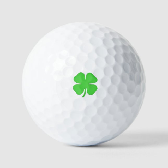 Personalized Dad Mom Novelty Irish Green Shamrock Golf Balls (Front)