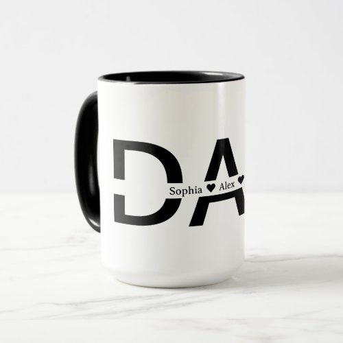 Personalized DAD Mug Custom Kids Names Father's Da