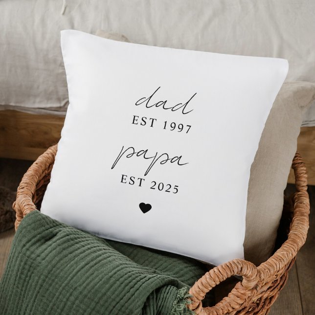 Personalized Dad & Papa EST Throw Pillow | Custom  (Creator Uploaded)