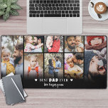 Personalized Dad Photo Collage Desk Mat<br><div class="desc">Personalized 'Best Dad Ever' 8-Photo Collage Desk Mat. This custom desk mat is designed to add a personal and practical touch to any workspace. A simple heart accent sits at the top, with a space below to feature the kids' names in a classic serif font. Below, a 8-photo collage captures...</div>