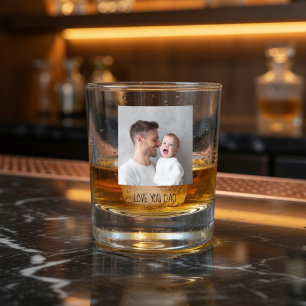 Personalized Dad Photo   Custom Father's Day Gift Whiskey Glass
