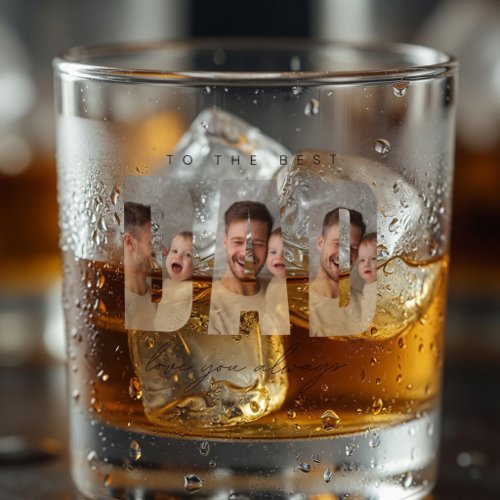Personalized Dad Photo | Custom Father's Day Gift Whiskey Glass