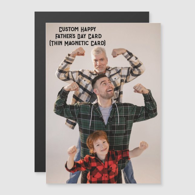Personalized Dad Photo Father's Day Card Magnetic (Front/Back)