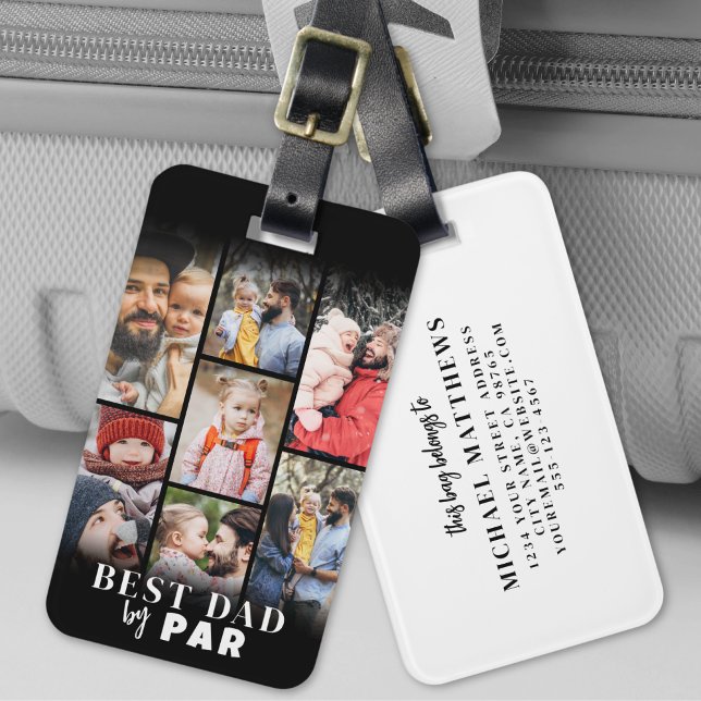 Personalized Dad Photo Golf Luggage Tag (Personalized Dad Photo Golf Luggage Tag)