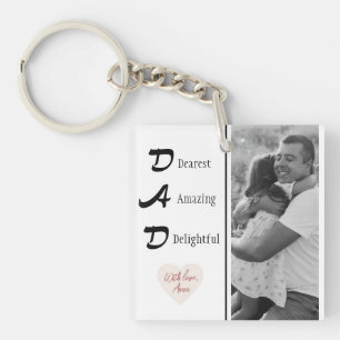 Personalized Dad Photo Keychain  Fathers Day