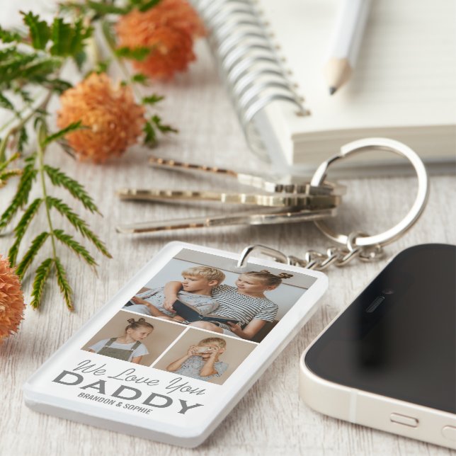 Personalized Dad Photo Keychain Gift (Front Right)