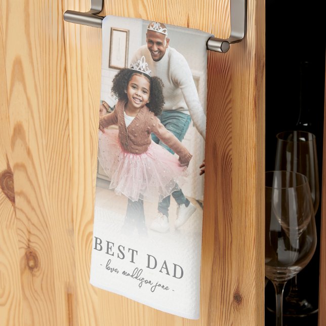 Personalized Dad Photo Kitchen Towel (Personalized Dad Photo Father kitchen towel )
