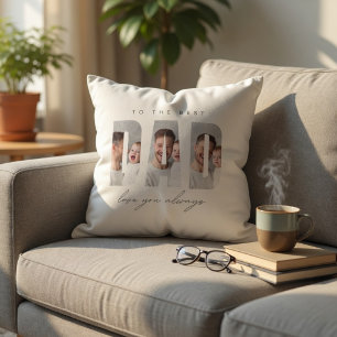 Personalized Dad Photo Pillow Best Dad Ever
