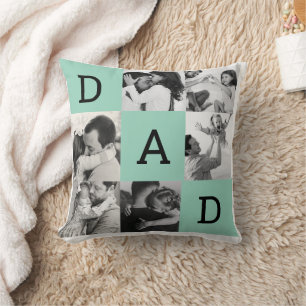 Personalized Dad photo print, Father's day gift  Throw Pillow
