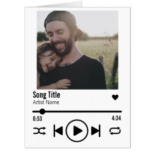 Personalized Dad Photo Song Playlist Greeting Card