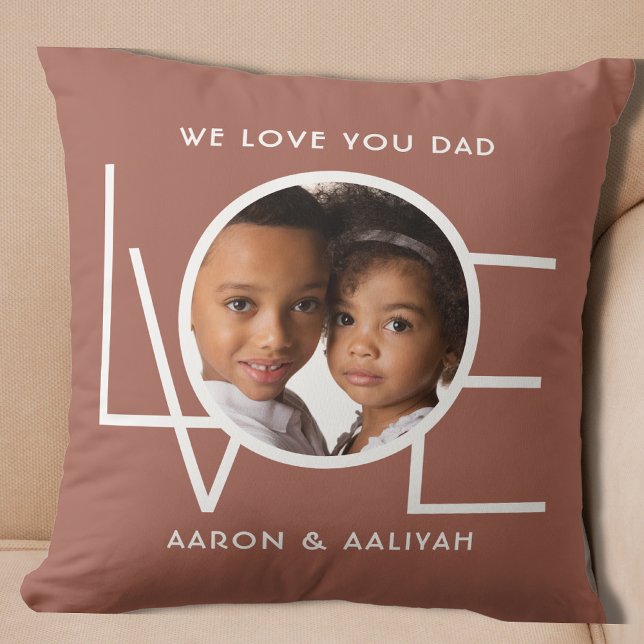 Personalized Dad Photo Throw Pillow (Creator Uploaded)