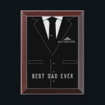Personalized Dad Plaque Gift Text - Best DAD Ever<br><div class="desc">Best DAD Ever Personalized Plaque Dad Gifts with Custom Text / Name - Add Your Name / Text / Title / More with Customization tool - or Choose font / size / color ! Award Plaque with Business Black Suit andTie Funny MIGNED Design</div>