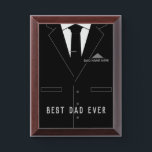 Personalized Dad Plaque Gift Text - Best DAD Ever<br><div class="desc">Best DAD Ever Personalized Plaque Dad Gifts with Custom Text / Name - Add Your Name / Text / Title / More with Customization tool - or Choose font / size / color ! Award Plaque with Business Black Suit andTie Funny MIGNED Design</div>