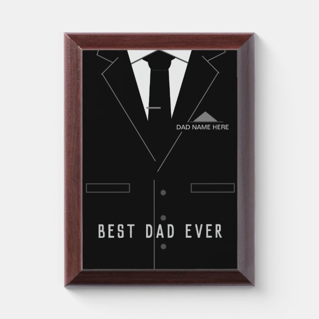 Personalized Dad Plaque Gift Text - Best DAD Ever (Vertical)