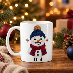 Personalized Dad Snowman Christmas Mug